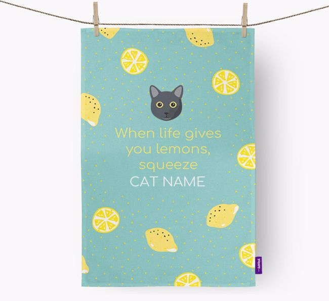 'When Life Gives You Lemons' - Personalized {breedFullName} Dish Towel